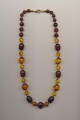 Necklace made of Baltic amberlike plastic beads, made in China, 1980's, length 20.5'' 52cm.